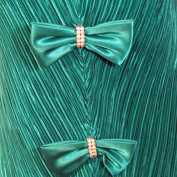 Karen Laurence by Matthew emerald green matching ruched  skirt and top   18 - Picture 2 of 5